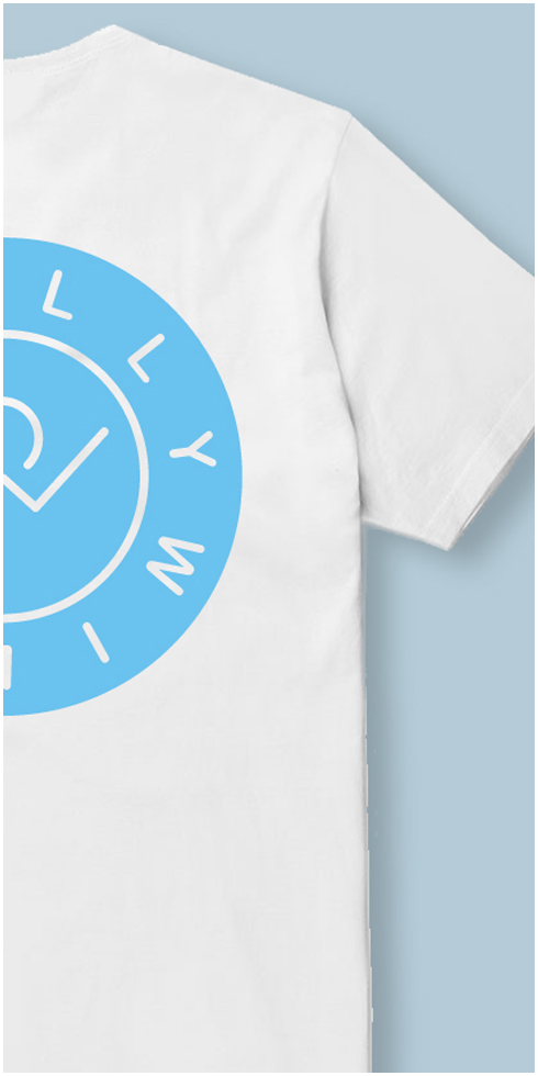 Negative Blue Chest Print T-shirt (White)